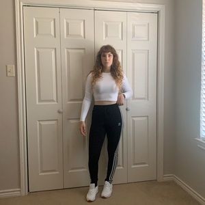 Adidas track pants zipper bottom slim fit